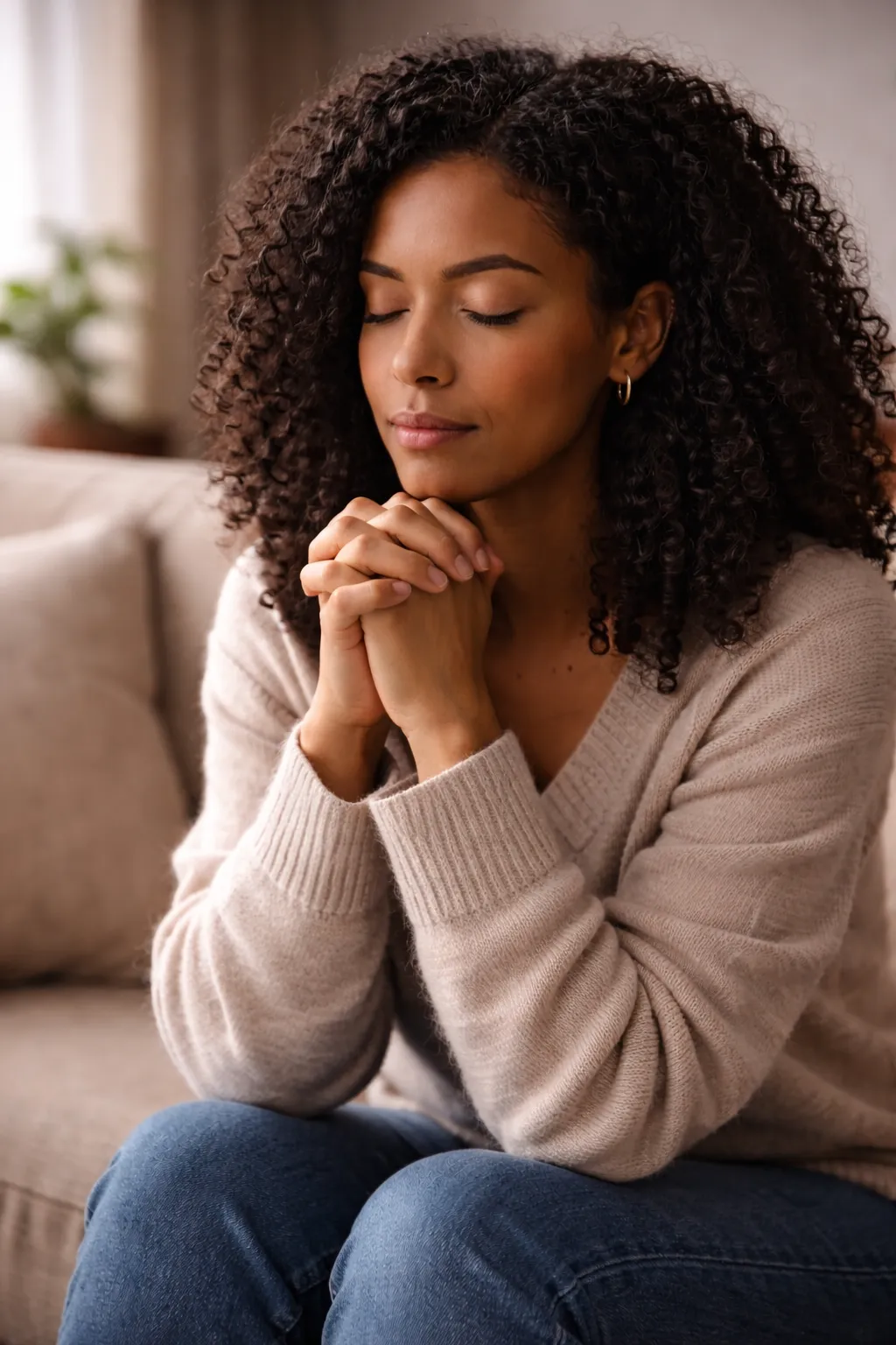 Hands together in prayer