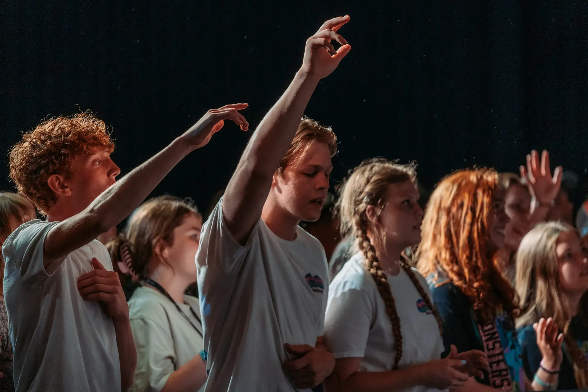 Young people gathered at a youth event